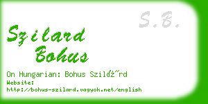 szilard bohus business card